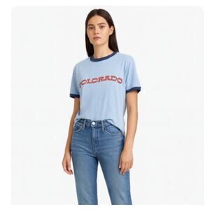 Sportswear VTG SZ L Colorado Single Stitch RingerTee Blue/Navy Blue Unisex